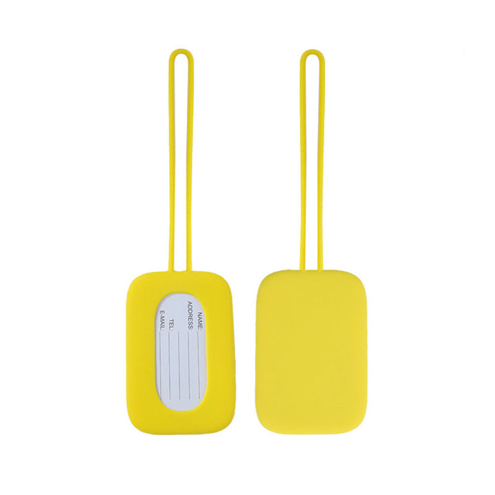 silicone luggage tag with ID window and elastic strap Bowlift