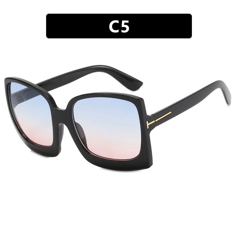 Women's oversized sunglasses in modern square design with mirrored lenses Bowlift
