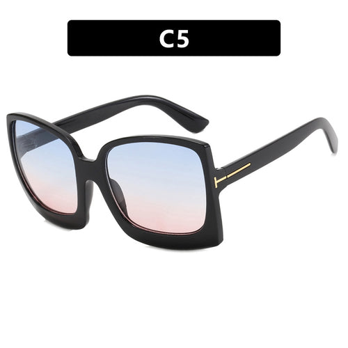 Women's oversized sunglasses in modern square design with mirrored lenses Bowlift