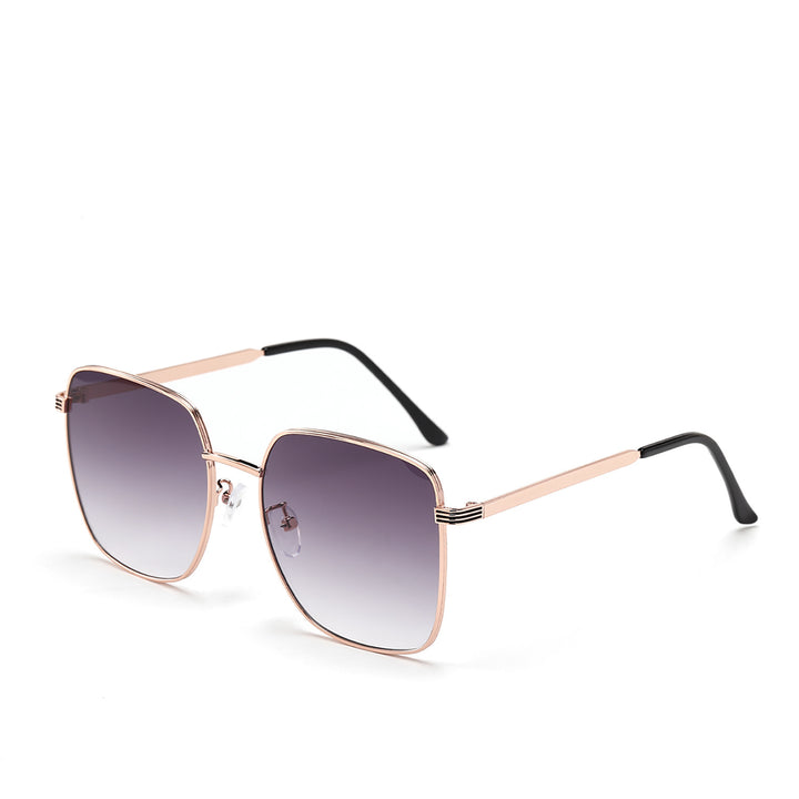 Women's square sunglasses with elegant metal frame and mirrored lenses Bowlift