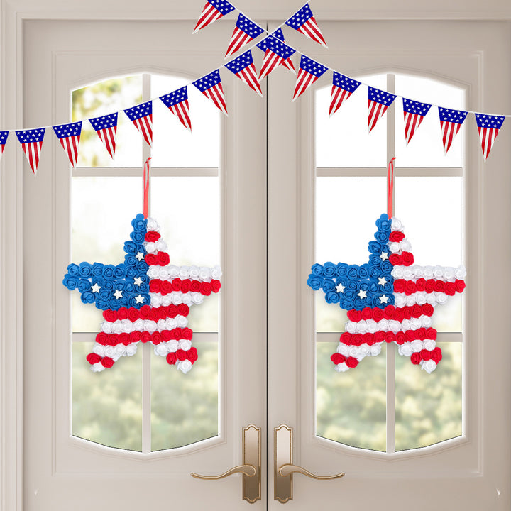 Unisex handmade foam rose star for door and wall decoration with hanging loop Bowlift