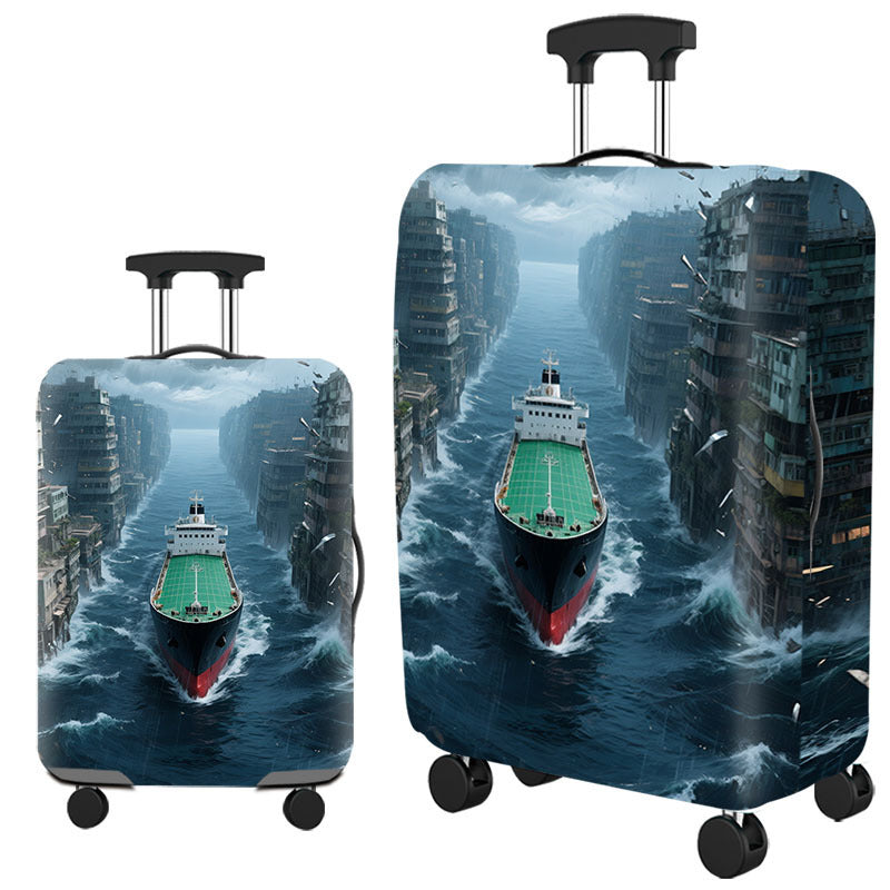 Tropical Leaf Print Hard Shell Luggage Bowlift
