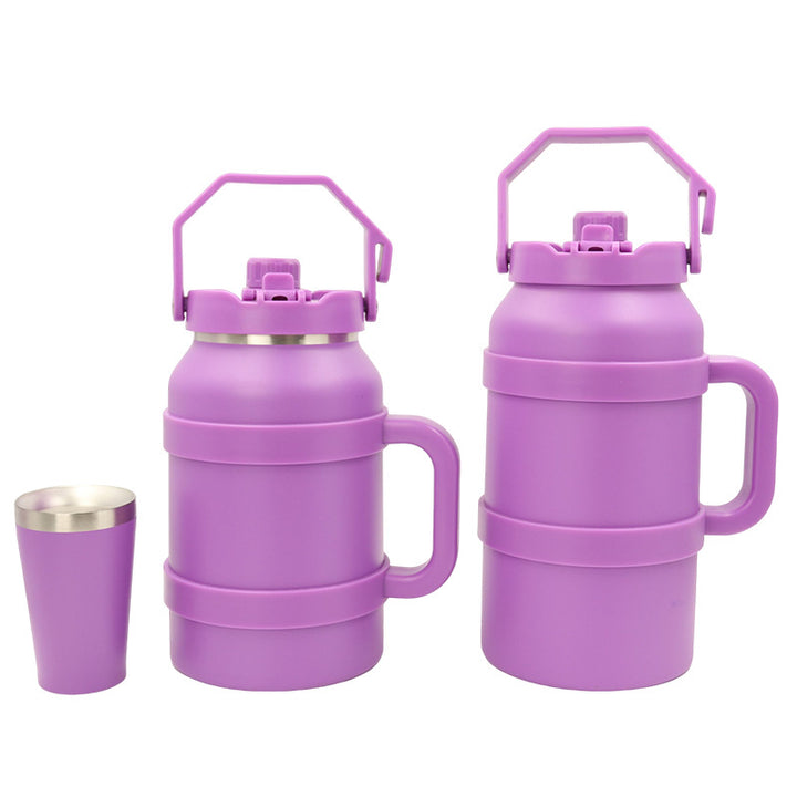 Ladies Insulated Stainless Steel Thermo Bottle with Practical Carry Handle Bowlift