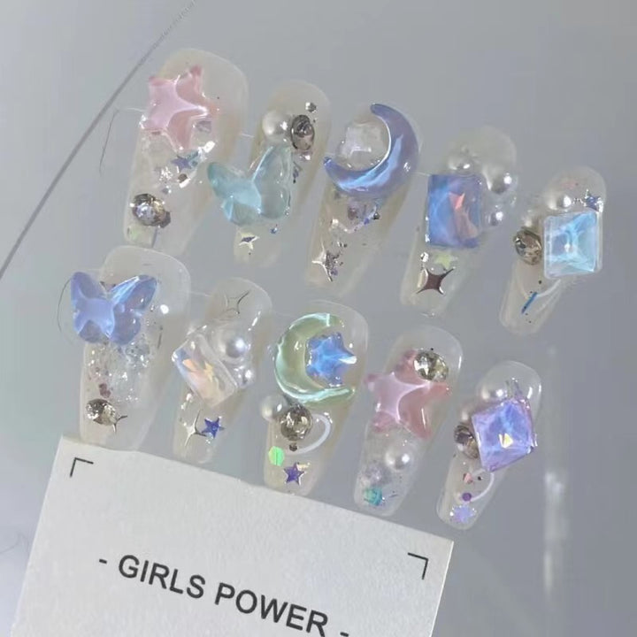 Artistic 3D Butterfly Press-On Nail Set Bowlift