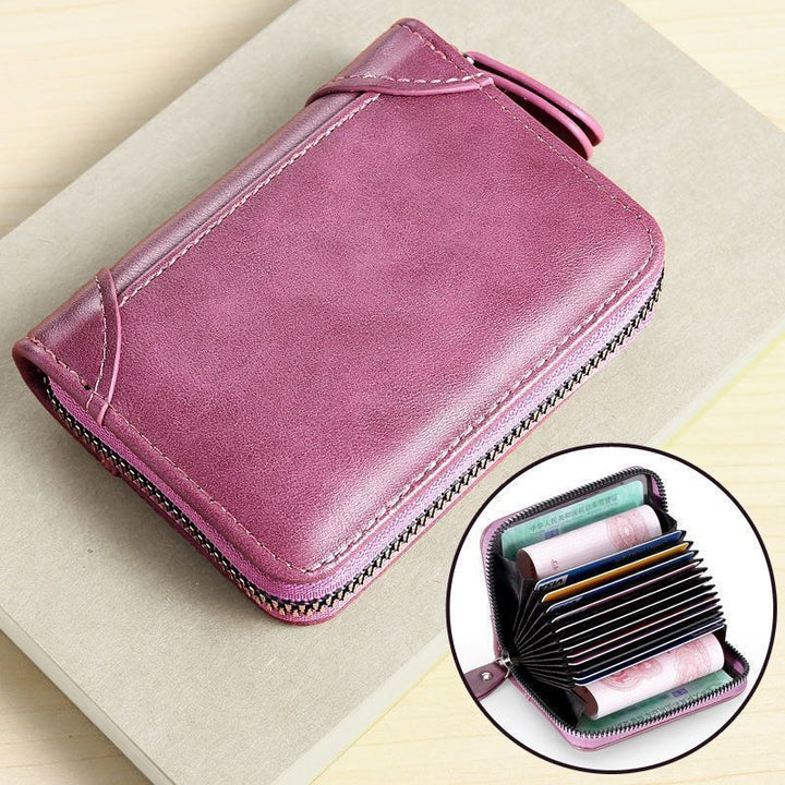 Premium Leather Zippered Wallet Bowlift