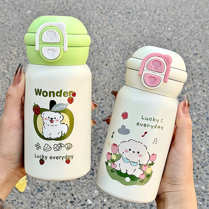 Women's Insulated Drinking Bottle with Cute Animal Design Bowlift
