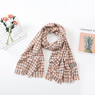 Women Checked Scarf made of Soft Material Bowlift