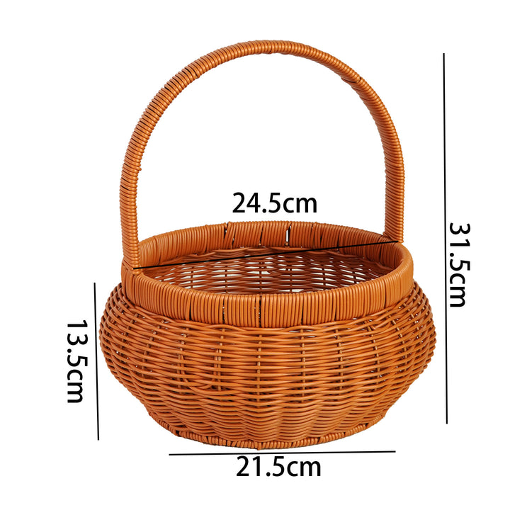 Women Handcrafted Storage Basket with Carrying Handle Bowlift