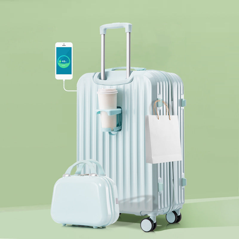 Unisex Smart Charging Hard-Shell Travel Suitcase Bowlift