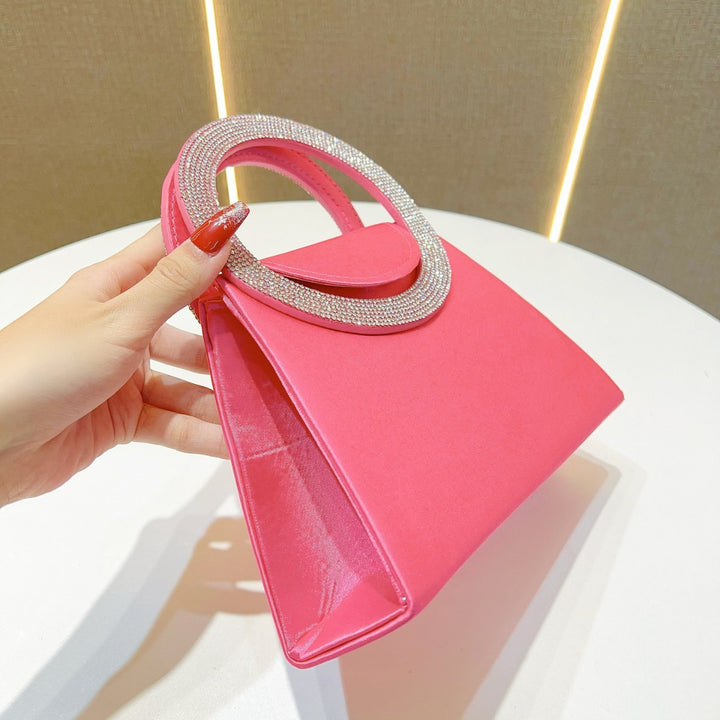 Elegant Rhinestone-Handled Handbag