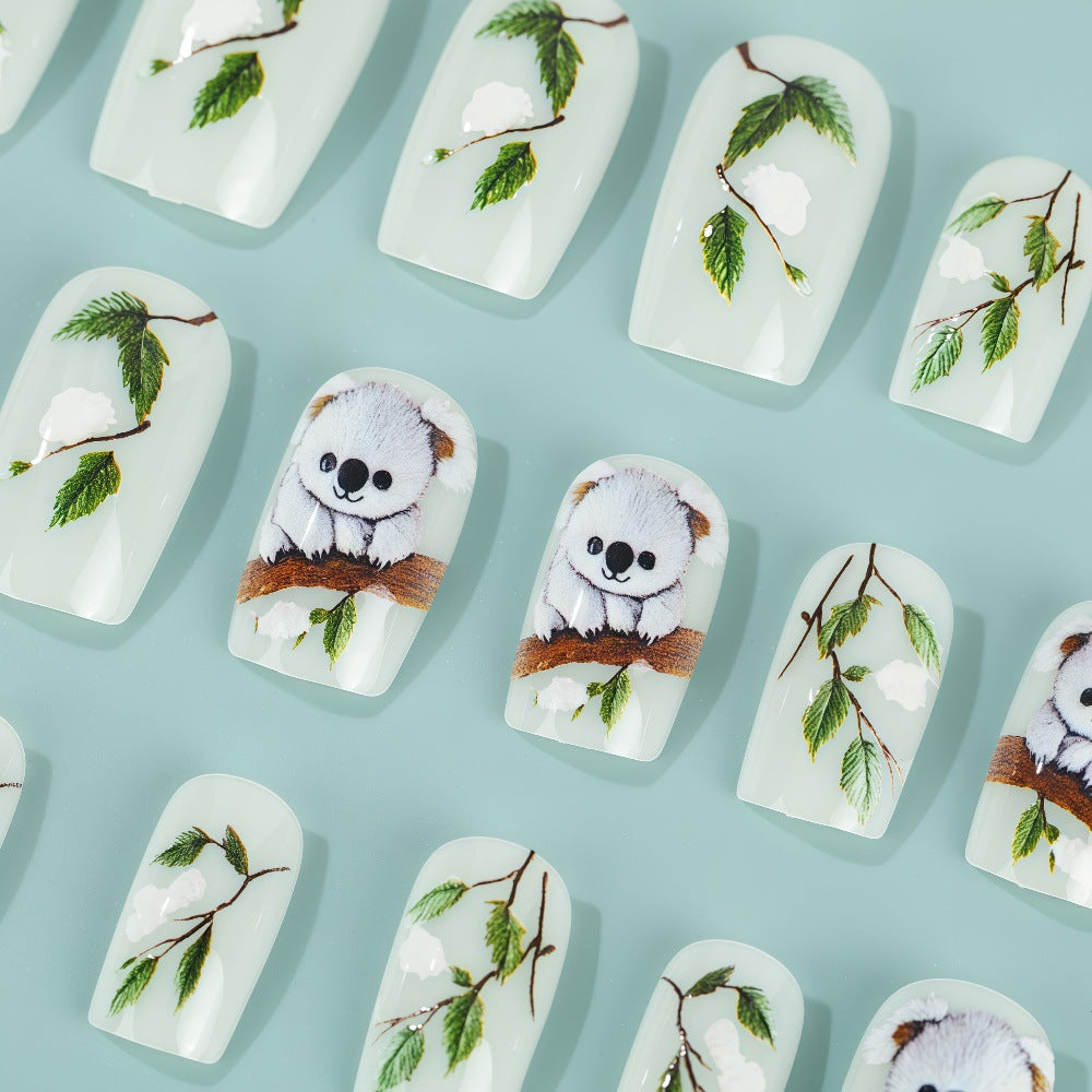 Creative panda design artificial nails Bowlift