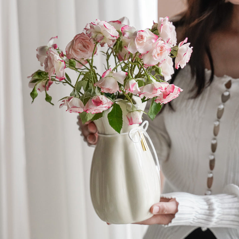 Artistic ceramic vase with decorative bow decoration Bowlift