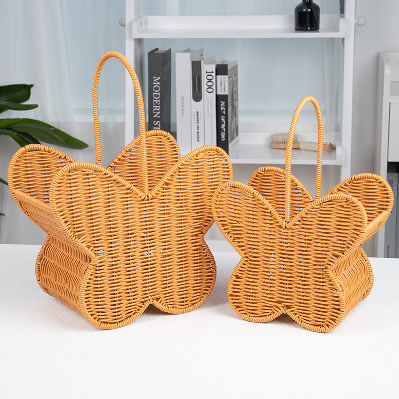 Butterfly-Shaped Woven Storage Basket Bowlift