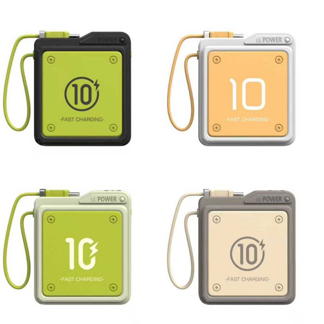 Compact fast charging power bank with digital charge level display Bowlift