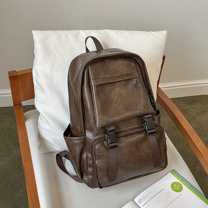 Vintage-Style Leather Backpack Bowlift