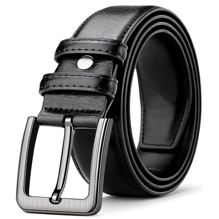 Classic full-grain leather dress belt with brushed metal pin buckle Bowlift