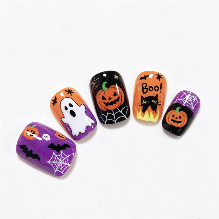 Halloween-Themed Decorative Press-On Nail Art Bowlift