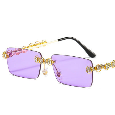 Women's designer sunglasses with sparkling frame and rectangular lenses Bowlift