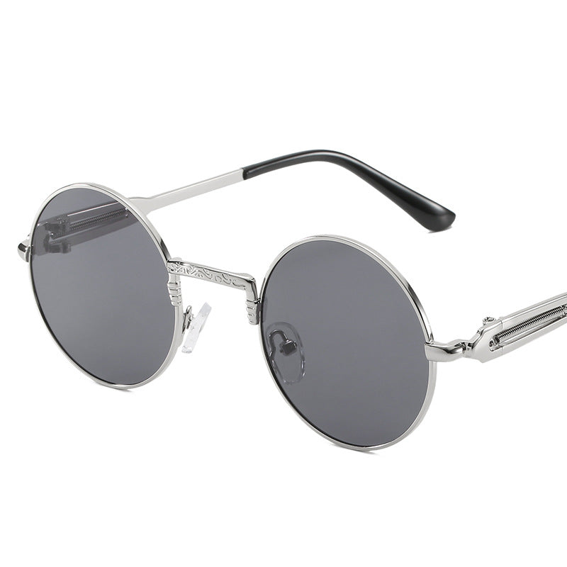 Women's round fashionable sunglasses with fine metal frame Bowlift
