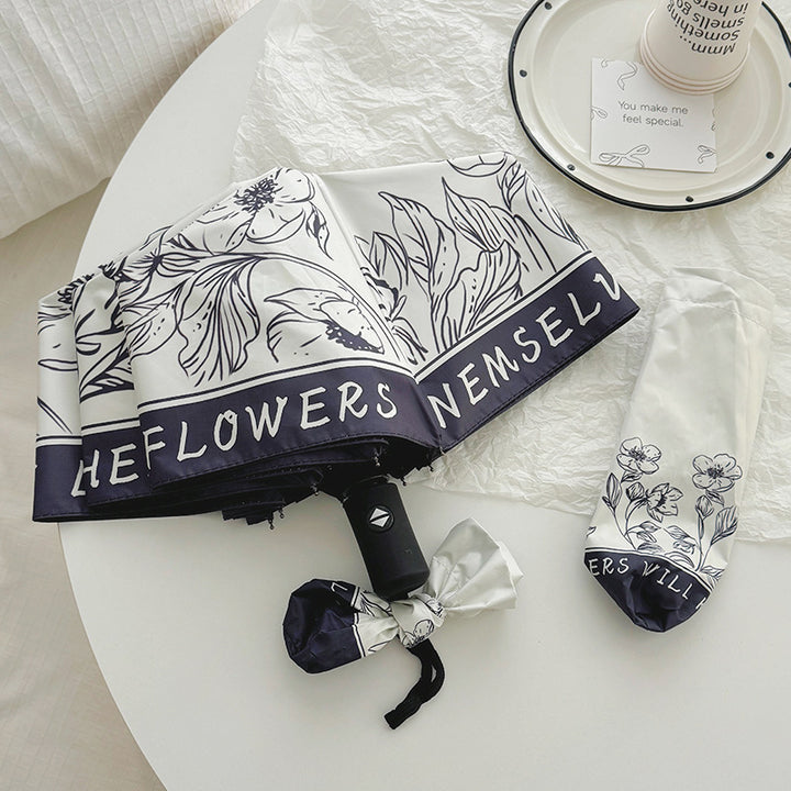 Women's Folding Umbrella with Creative Art Design Bowlift