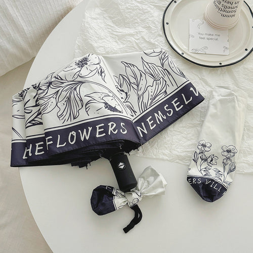 Women's Folding Umbrella with Creative Art Design Bowlift