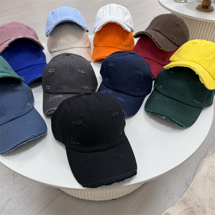 Men's Distressed Vintage-Style Baseball Cap Bowlift