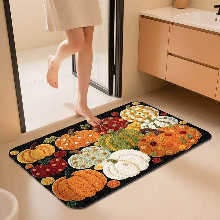 Decorative Pumpkin-Themed Bath Mat Bowlift