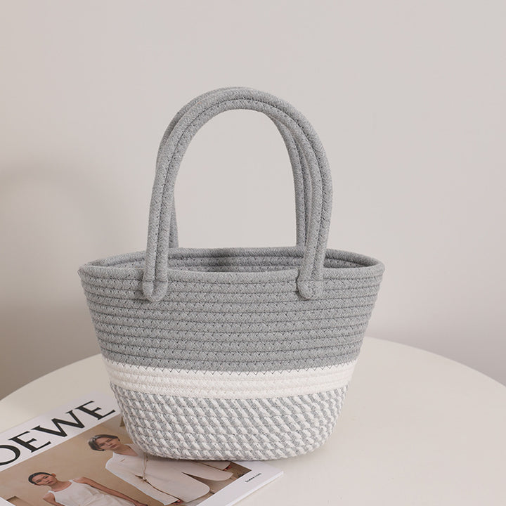 Fashionable Handbag Made of Braided Textile Bowlift