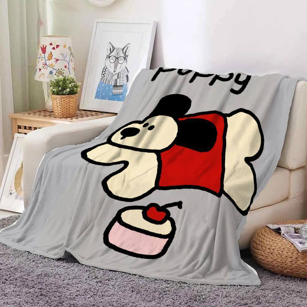 Cartoon Cat-Themed Fleece Throw Blanket