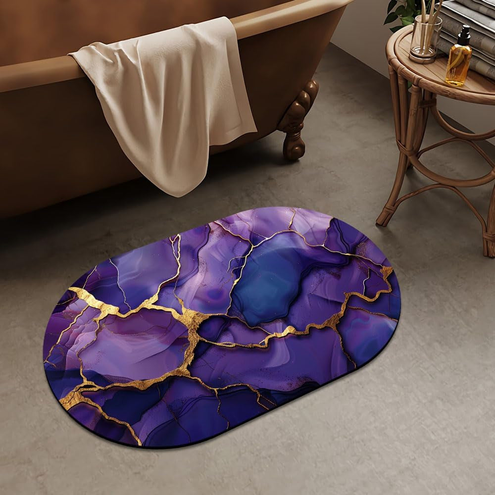 Luxurious Abstract Marble Design Bath Mat