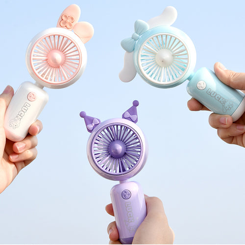 Women Portable Mini Fan with LED Lighting and Convenient USB Connection Bowlift