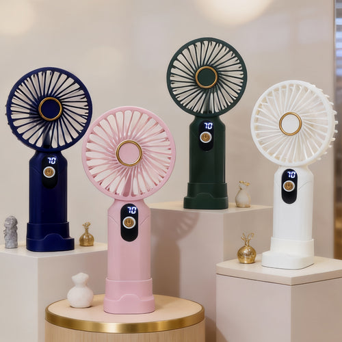 Portable handheld fan with digital speed display and USB charging function Bowlift