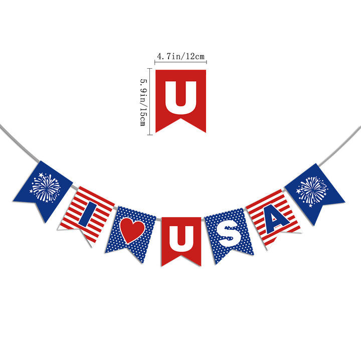 Unisex nan pennant string made of durable polyester with star and stripe motif for party decoration Bowlift