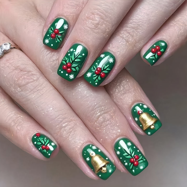Festive Holiday-Themed Press-On Nail Art Bowlift 1787543135