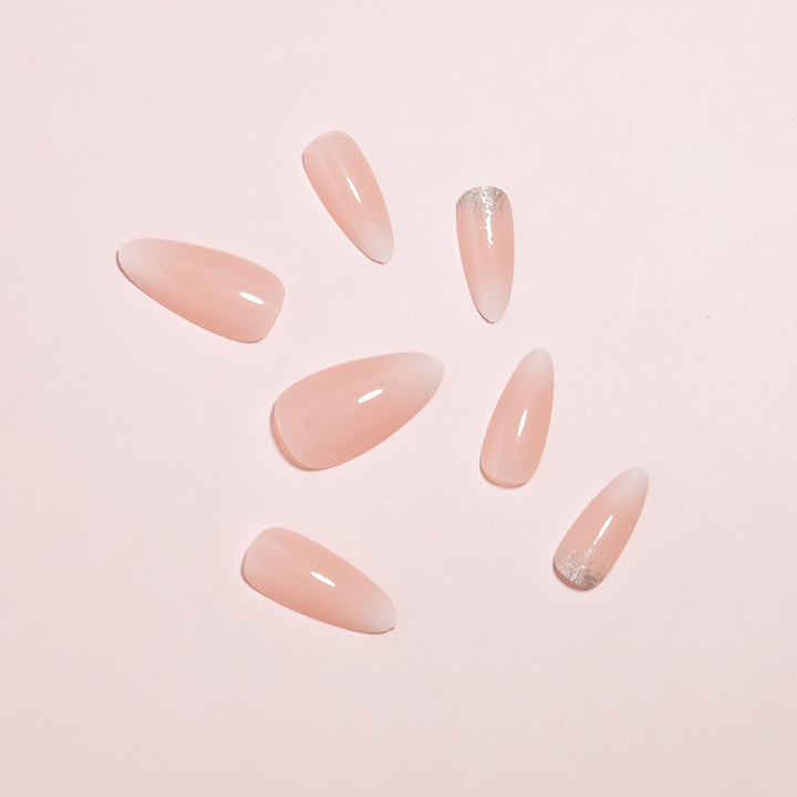 Premium Glossy Almond-Shaped Press-On Nail Tips Set Bowlift