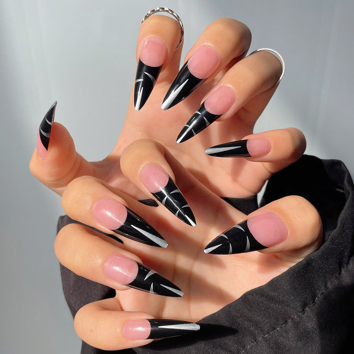 Artistic Stiletto Press-On Nails Bowlift