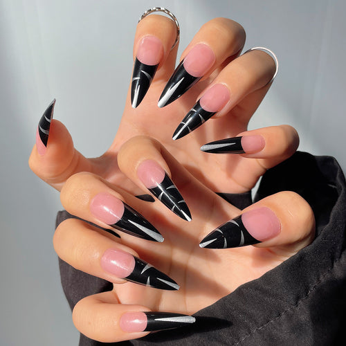Artistic Stiletto Press-On Nails Bowlift