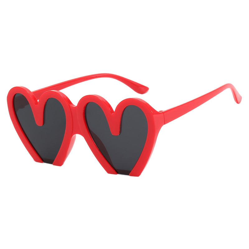 Women's Heart-Shaped Sunglasses with Durable Plastic Frame and UV Protection Bowlift