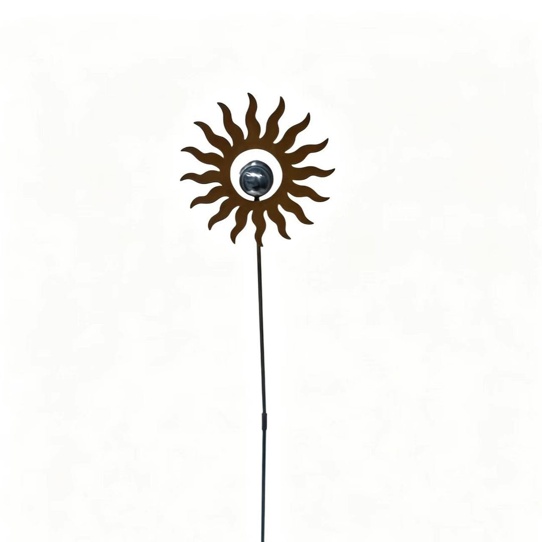 Sun Garden Stake with Reflective Gazing Orb Bowlift