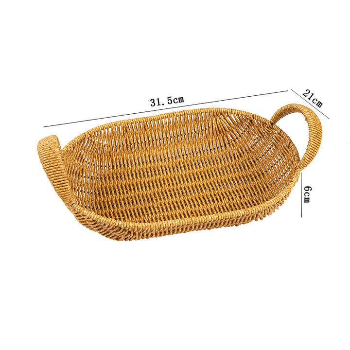 Handwoven Oval Storage Basket Bowlift