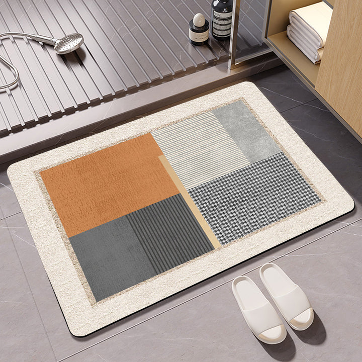 Textured Geometric Bath Mat Bowlift