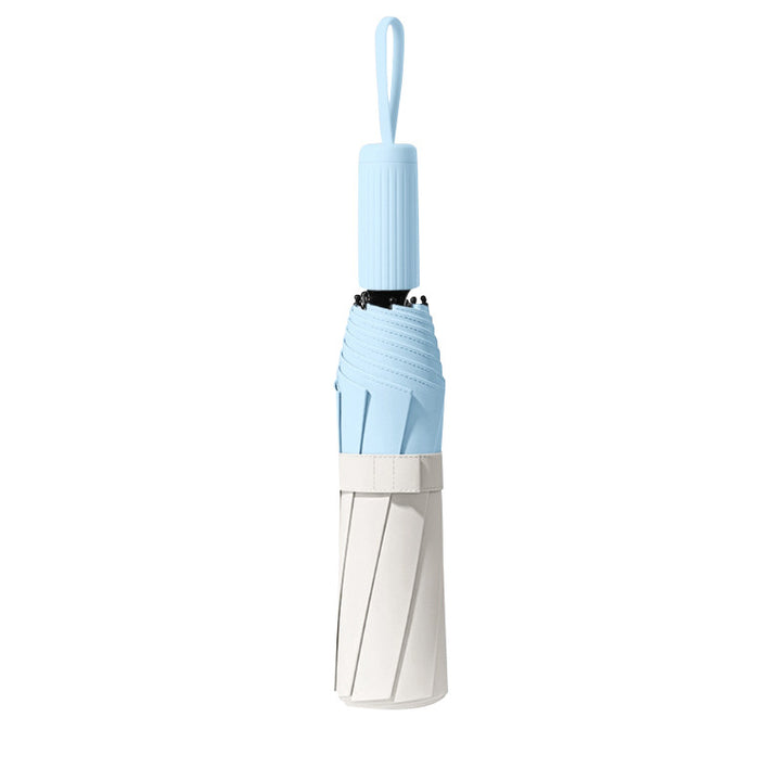 Ladies Automatic Folding Umbrella with Ergonomic Handle and Double-Layer Construction Bowlift