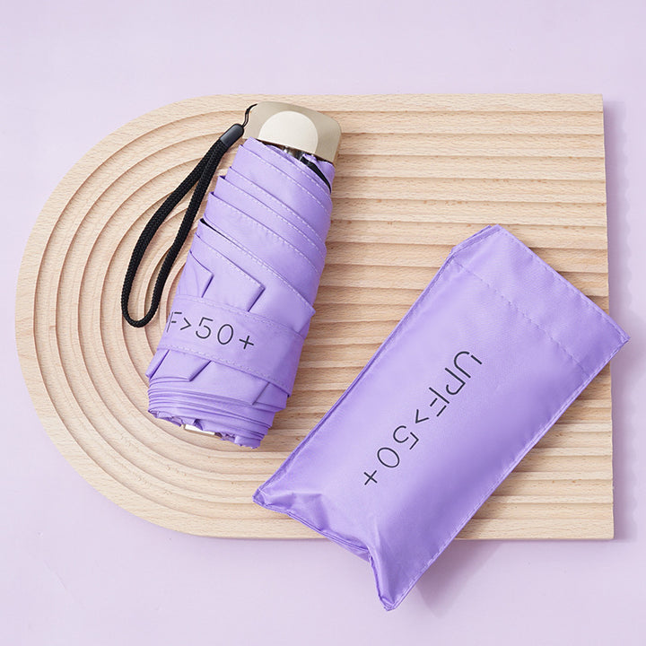Compact UV-Protective Folding Travel Umbrella with Windproof Frame Bowlift