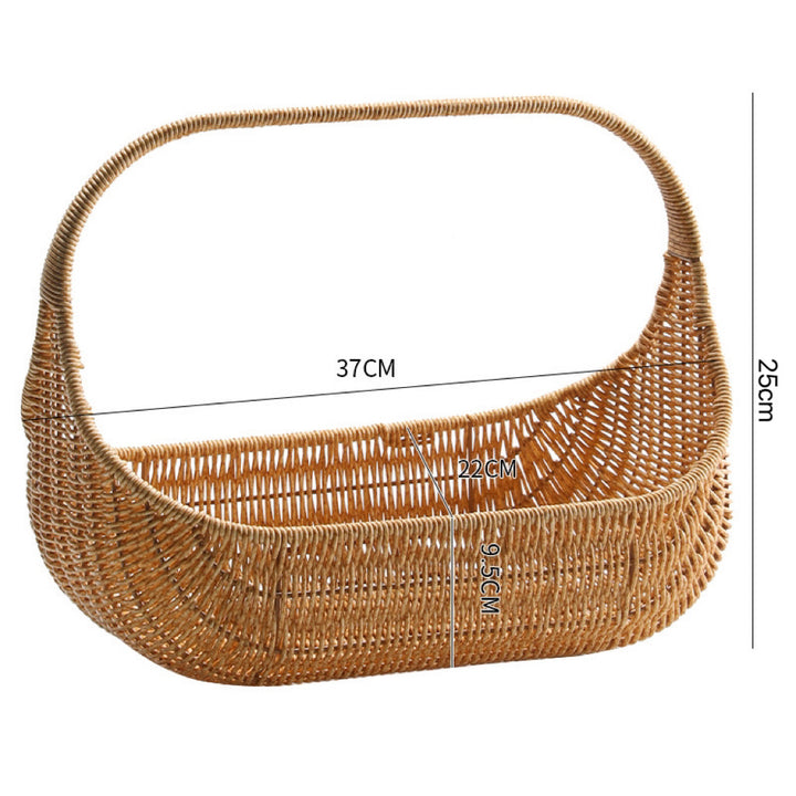 Ladies Handcrafted Rattan Basket with Elegant Contour Bowlift