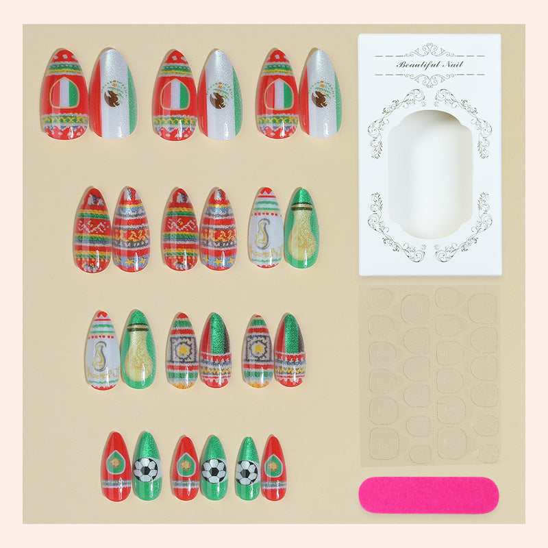Artificial nail set with festive designs and unique motifs Bowlift