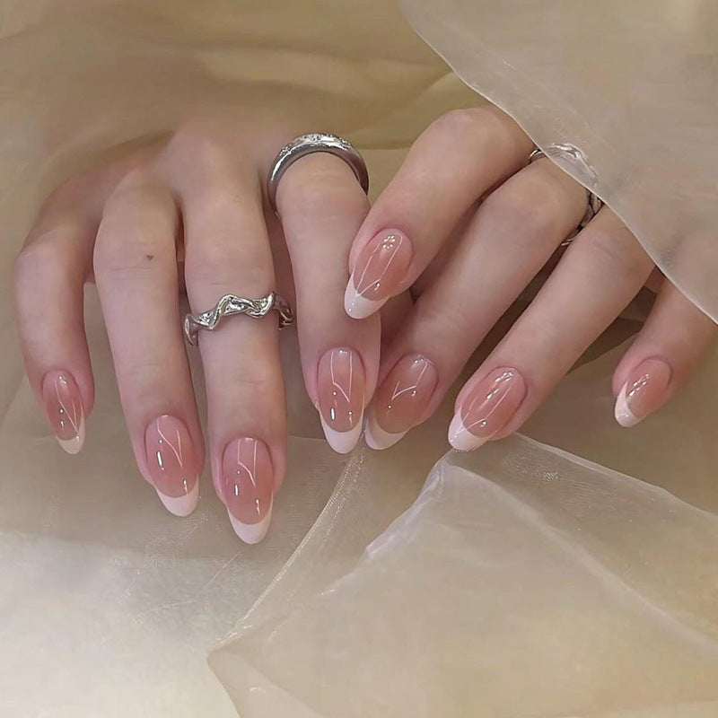 Elegant French Tip Press-On Nails Bowlift 1789388962