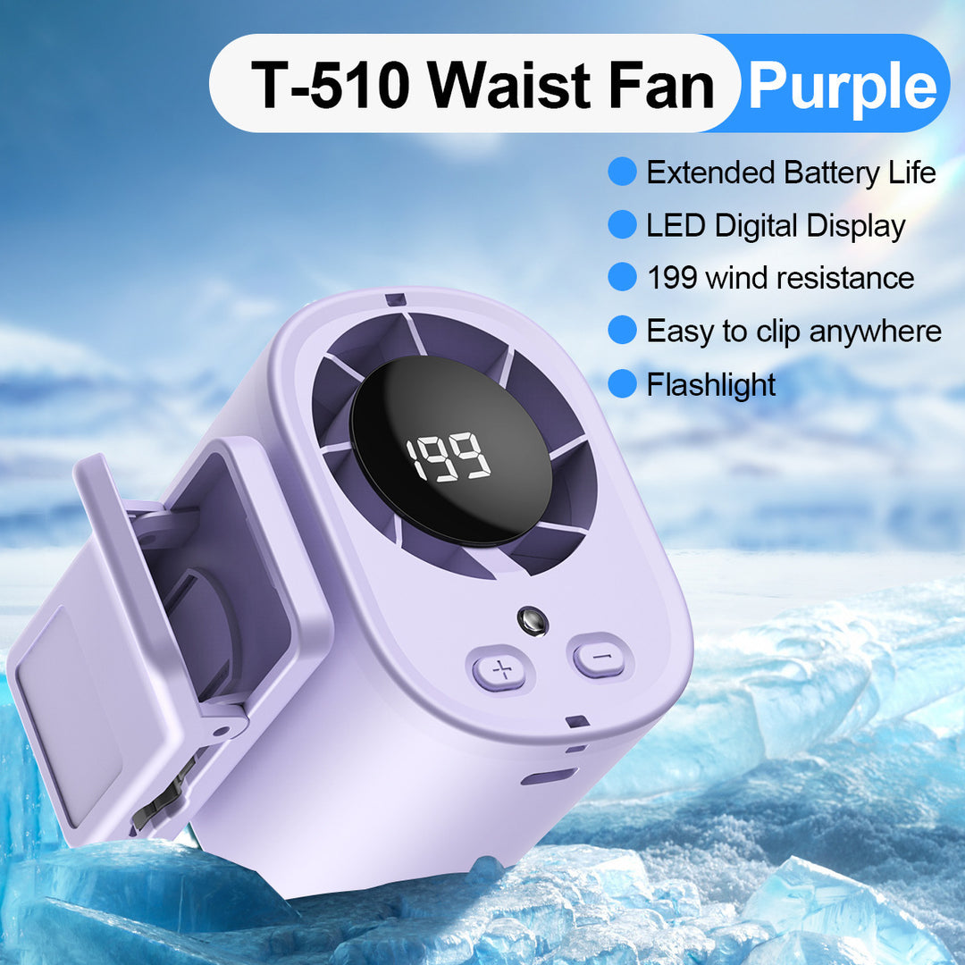 Women's Portable Waist Fan with LED Display Bowlift