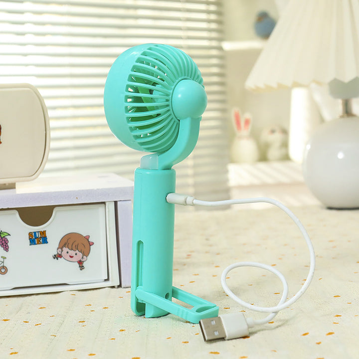 Women's Portable Hand Fan with Integrated LED Lighting Bowlift