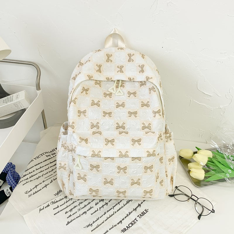 Playful Bow Print Backpack