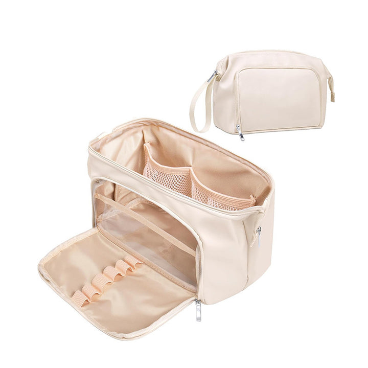 Cosmetic Organizer Bag with Adjustable Interior Compartment Bowlift